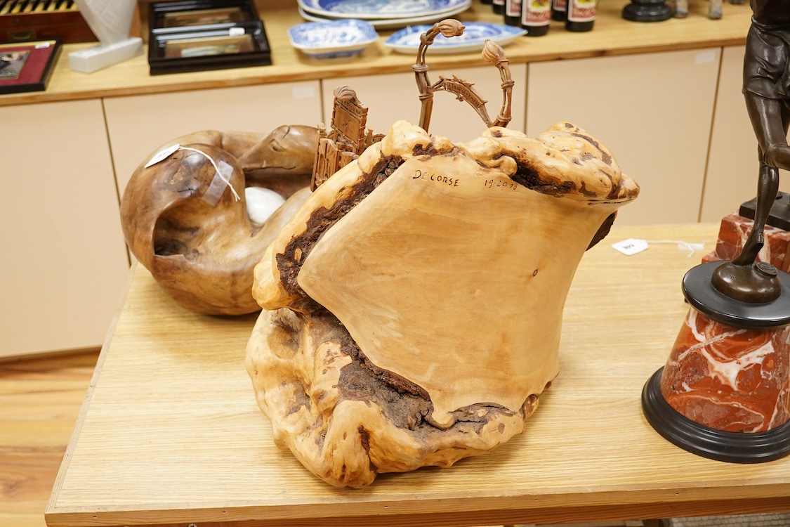 Pierre Decorse (b.1953), a large naturalistically modelled wooden sculpture depicting a French metro station entrance, 43cm high